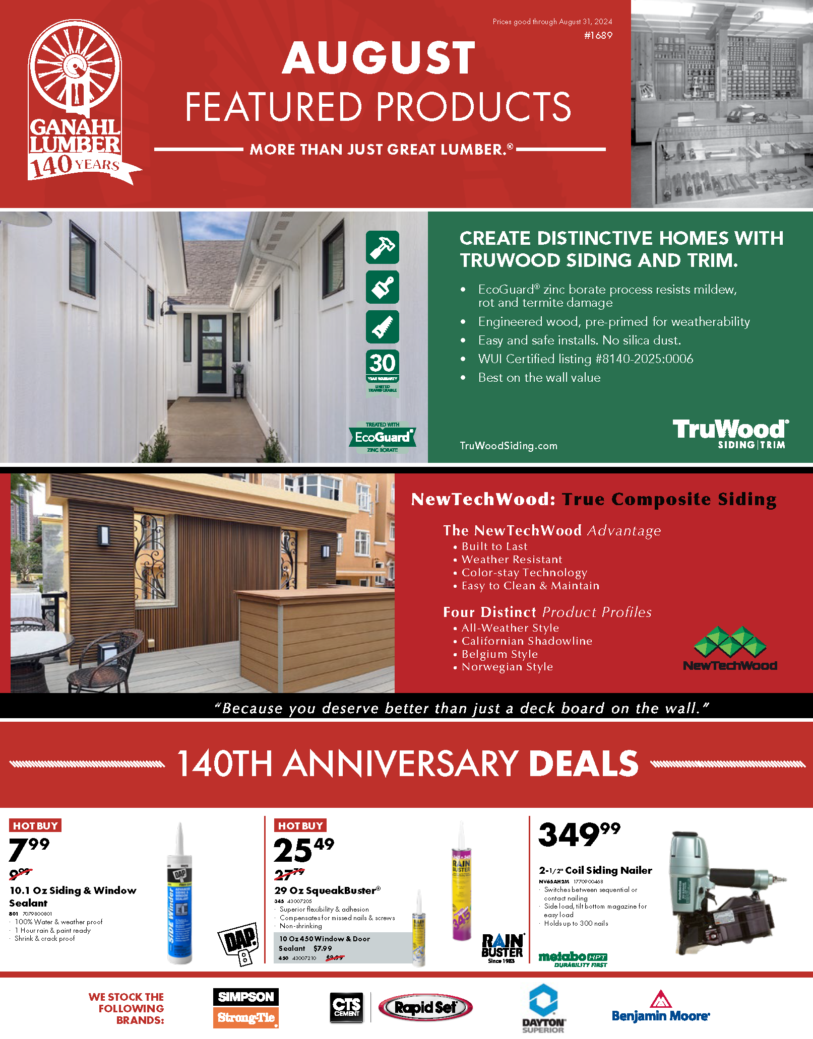 Ganahl Lumber Monthly Specials